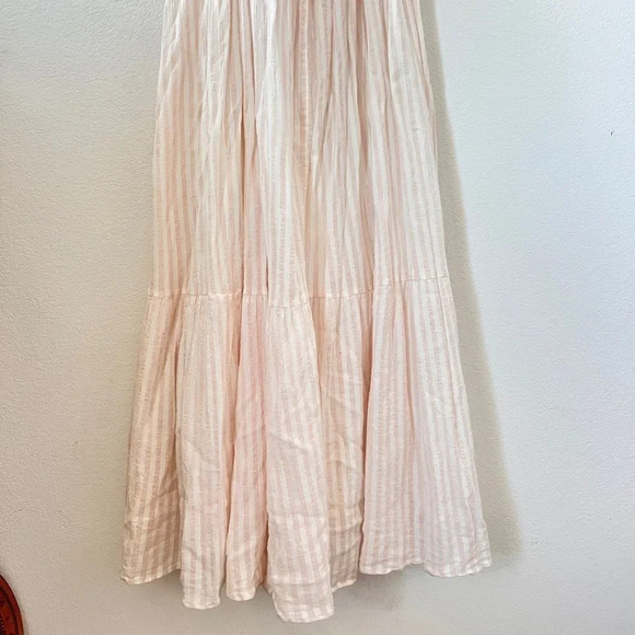 Ulla Johnson Ariana Pink White 100% Cotton Reversible‎ Maxi Dress sz 2 - Picture 7 of 8